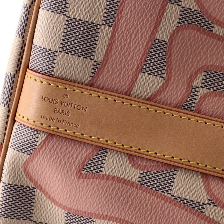Louis Vuitton Keepall Bandouliere 50 Tahitienne Pink Damier Azur Travel Bag