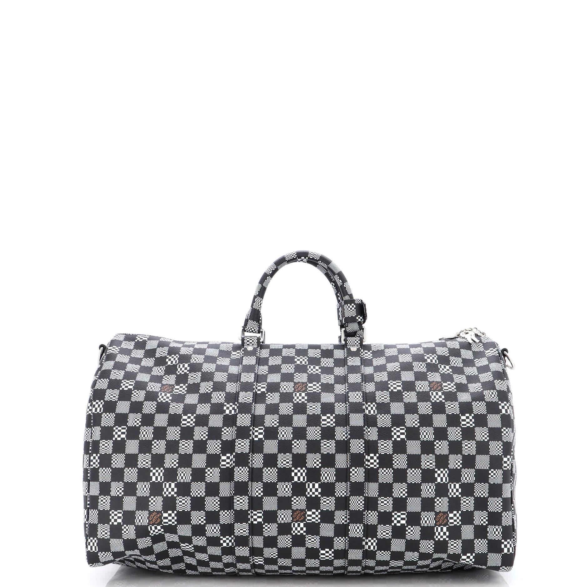 Louis Vuitton Keepall Bandouliere Bag Limited Edition Distorted Damier 50 In Good Condition For Sale In NY, NY