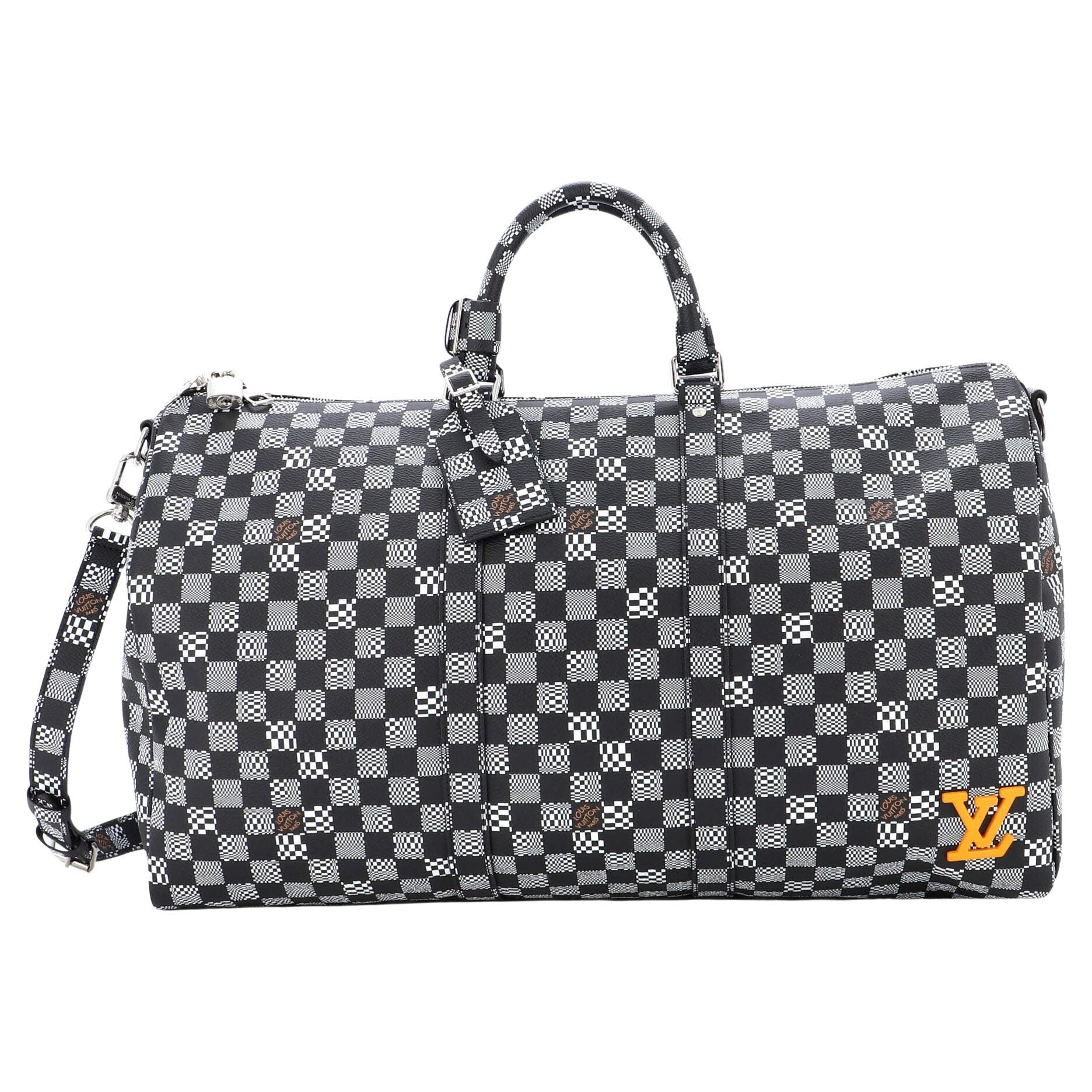 Louis Vuitton Keepall Bandouliere Bag Limited Edition Distorted Damier 50 For Sale