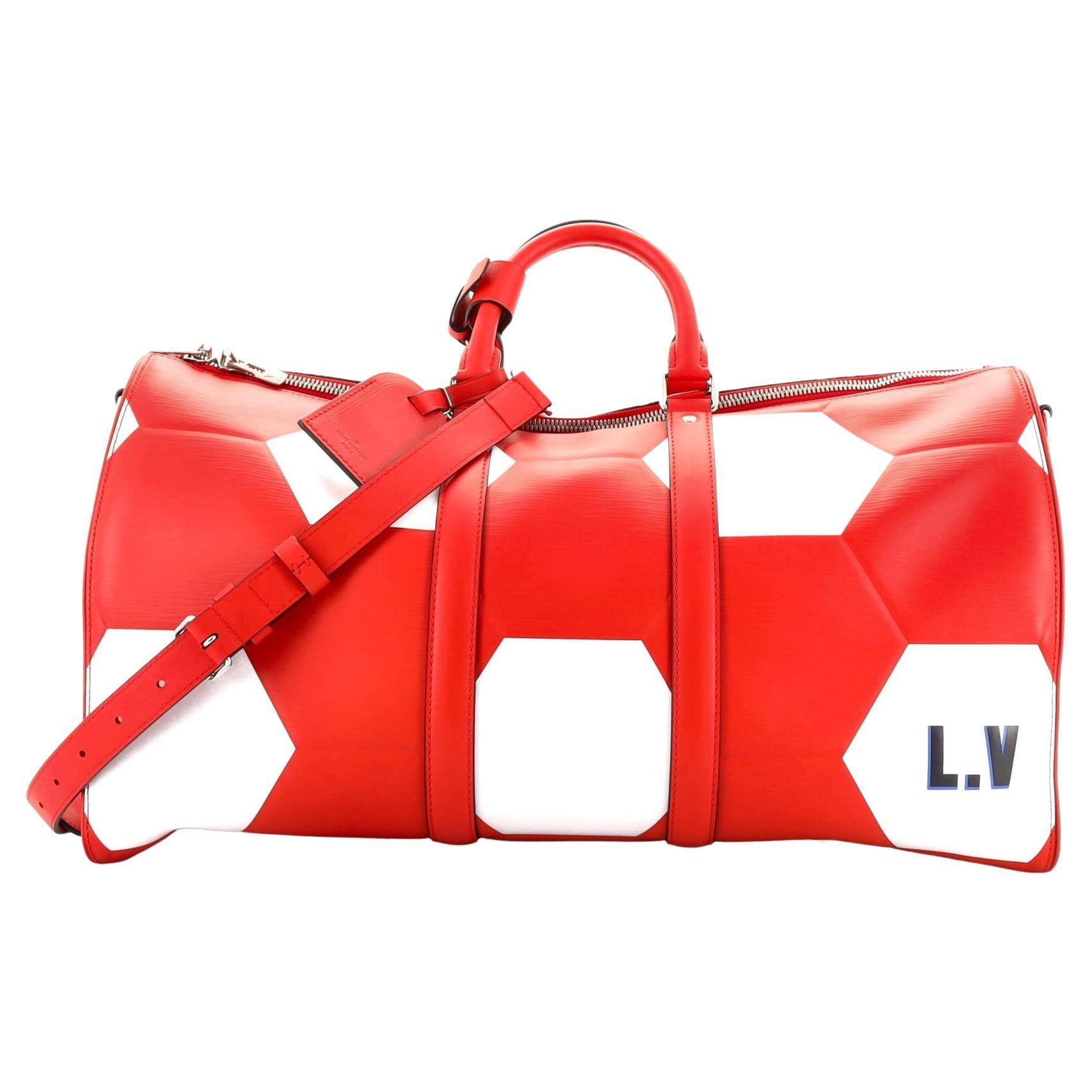 Louis Vuitton Keepall Bandouliere 50 Fifa World Cup Red Hexagon Epi Weekend  Bag