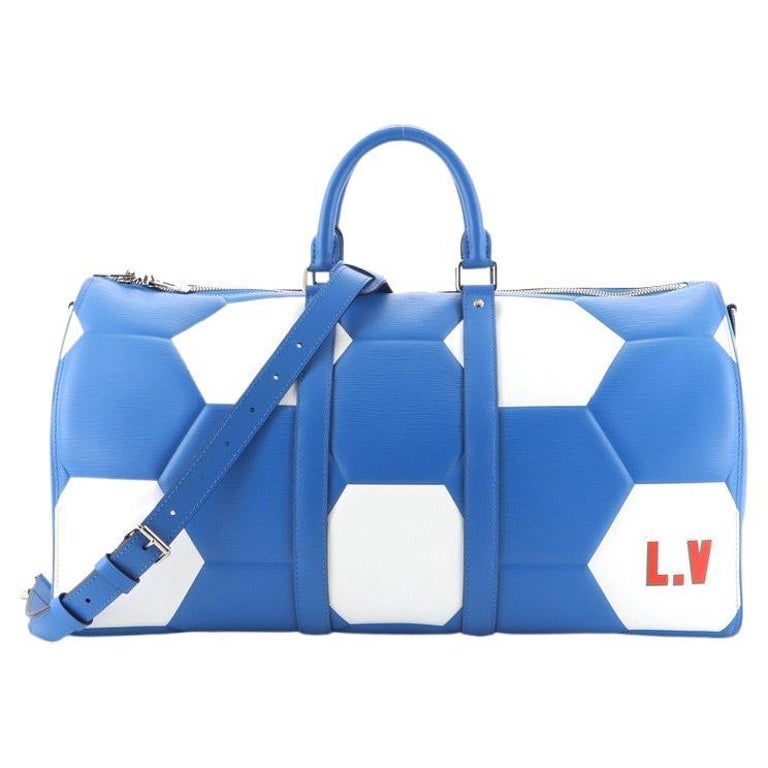 Blue Louis Vuitton Taigarama Monogram Cobalt Keepall Bandouliere 50 Travel  Bag
