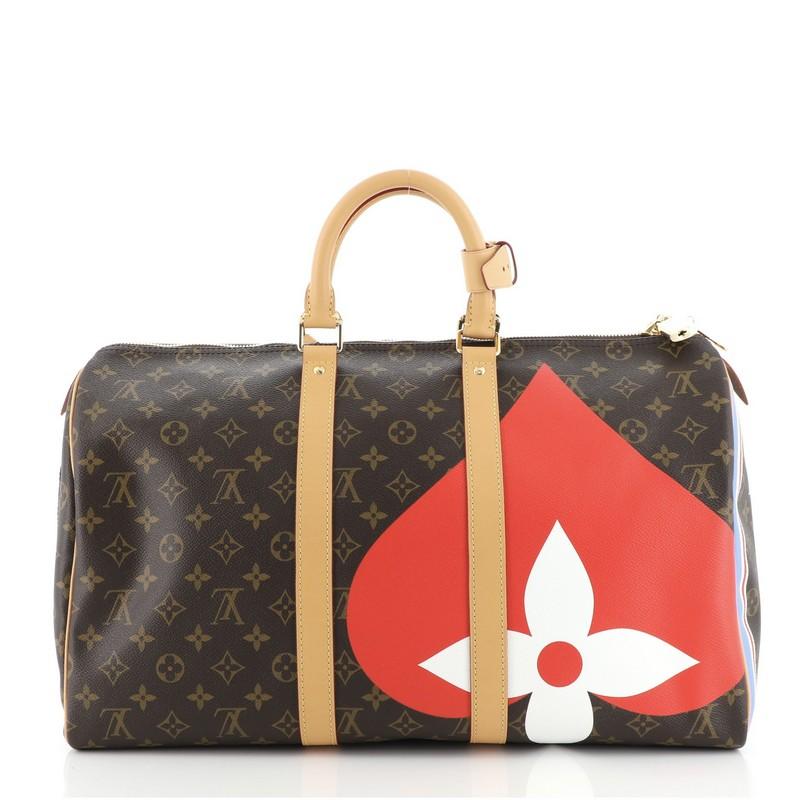 Louis Vuitton Keepall Bandouliere Tasche Limited Edition ‚Game On‘ Monogramm Segeltuch 45 im Zustand „Gut“ in NY, NY