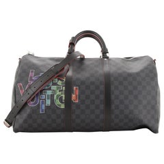 Louis Vuitton Keepall Bandouliere Bag Limited Edition Interlinked Logo Damier