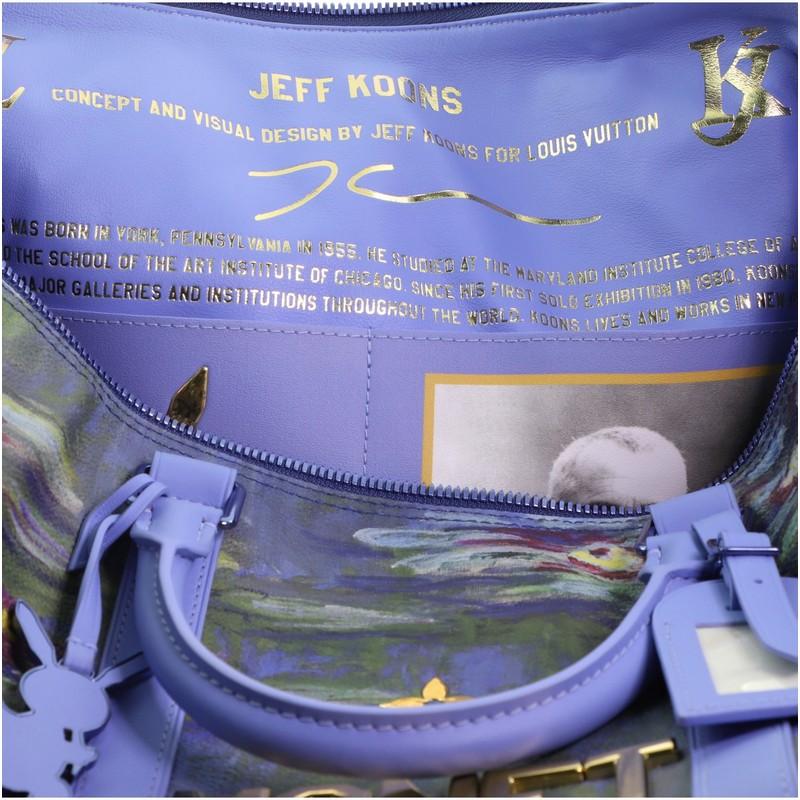 Gray Louis Vuitton Keepall Bandouliere Bag Limited Edition Jeff Koons Monet Print