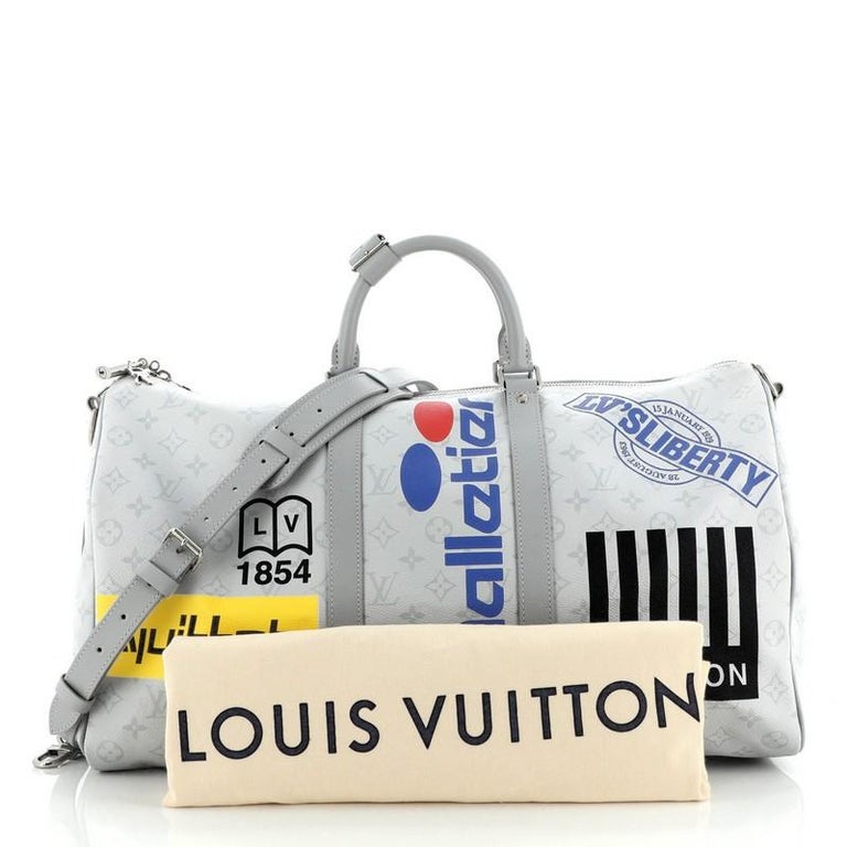 Louis Vuitton Keepall Bandouliere Bag Limited Edition Logo Story Monogram  at 1stDibs
