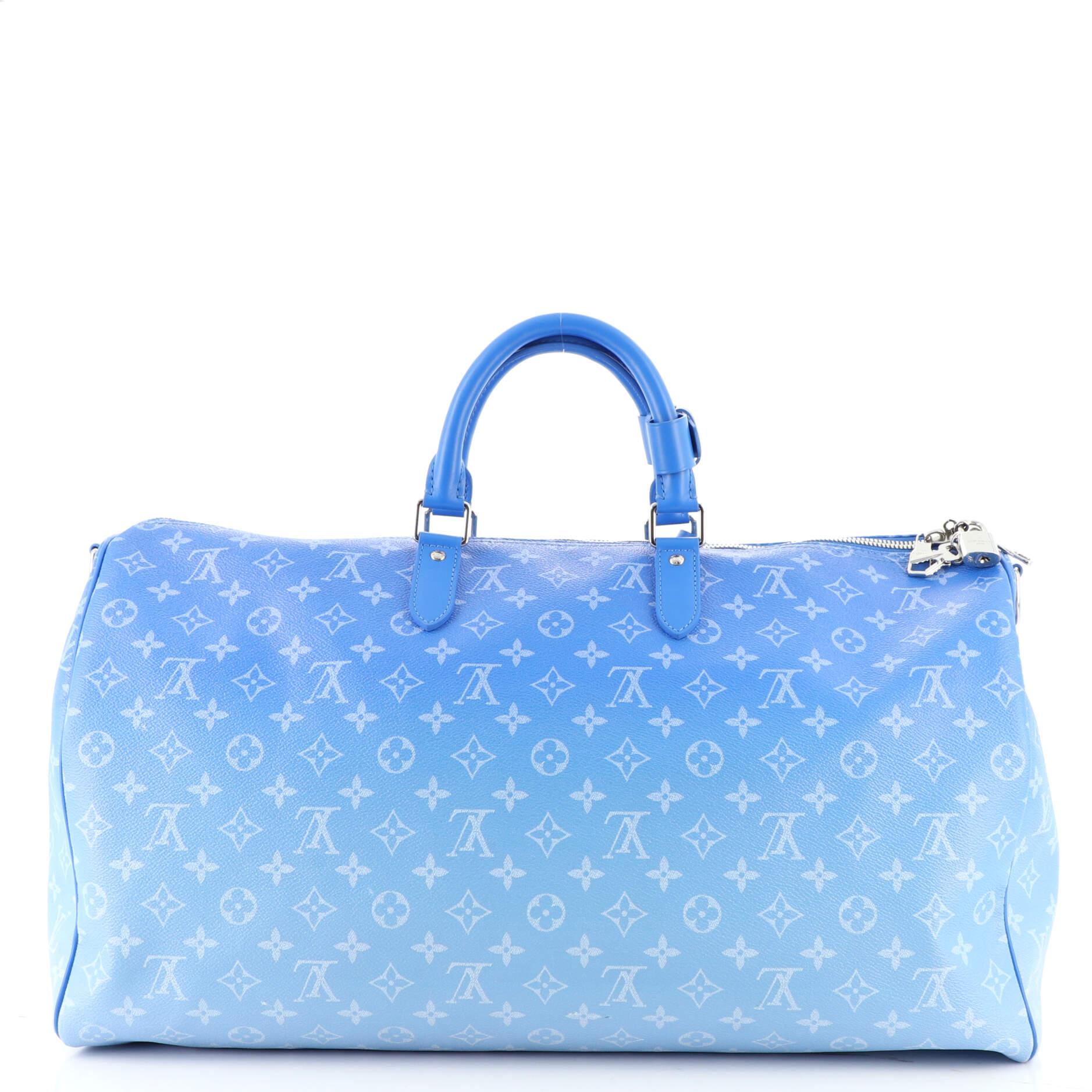 Louis Vuitton Keepall Bandouliere Bag Limited Edition Monogram Clouds 50 In Good Condition In NY, NY