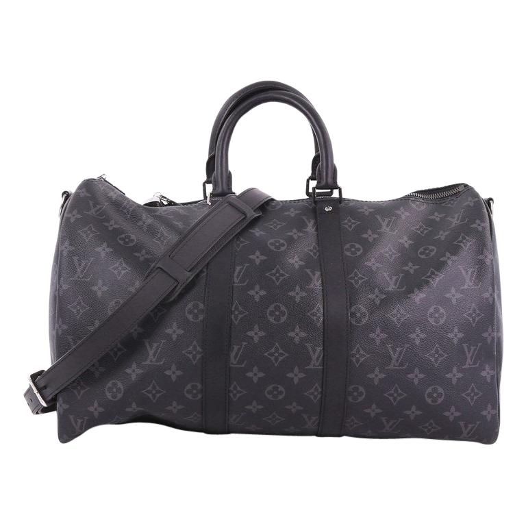 Louis Vuitton Keepall Bandouliere Bag Limited Edition Monogram Eclipse Canvas 45 at 1stdibs