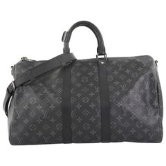 Louis Vuitton Keepall Bandouliere Bag Limited Edition Monogram Eclipse Canvas 45