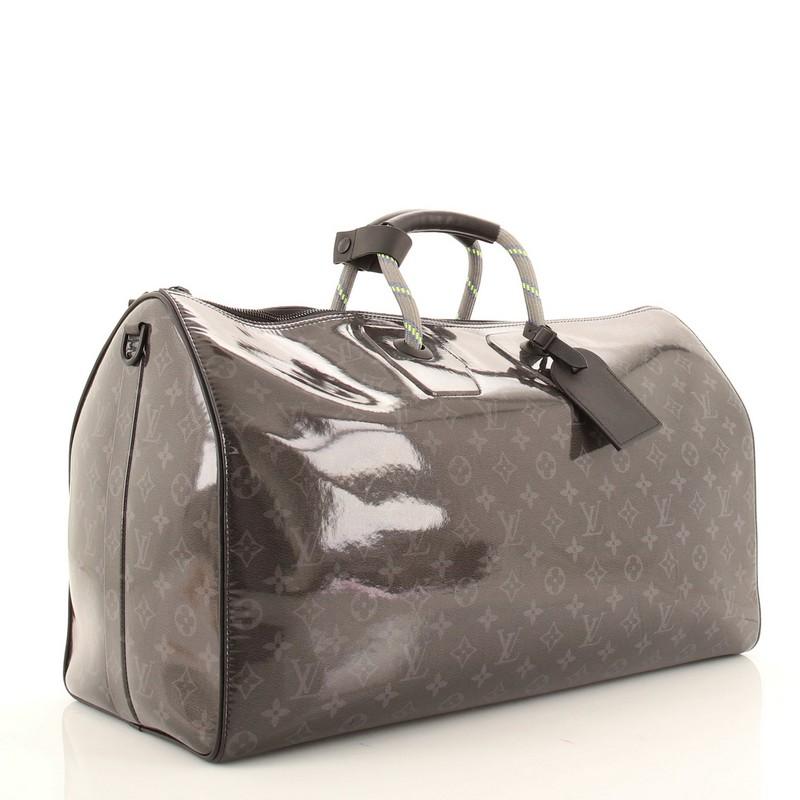 Black  Louis Vuitton Keepall Bandouliere Bag Limited Edition Monogram Eclipse 