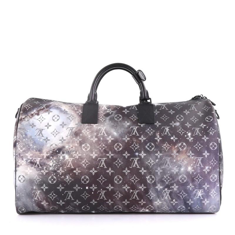 Gray Louis Vuitton Keepall Bandouliere Bag Limited Edition Monogram Galaxy Canvas 50