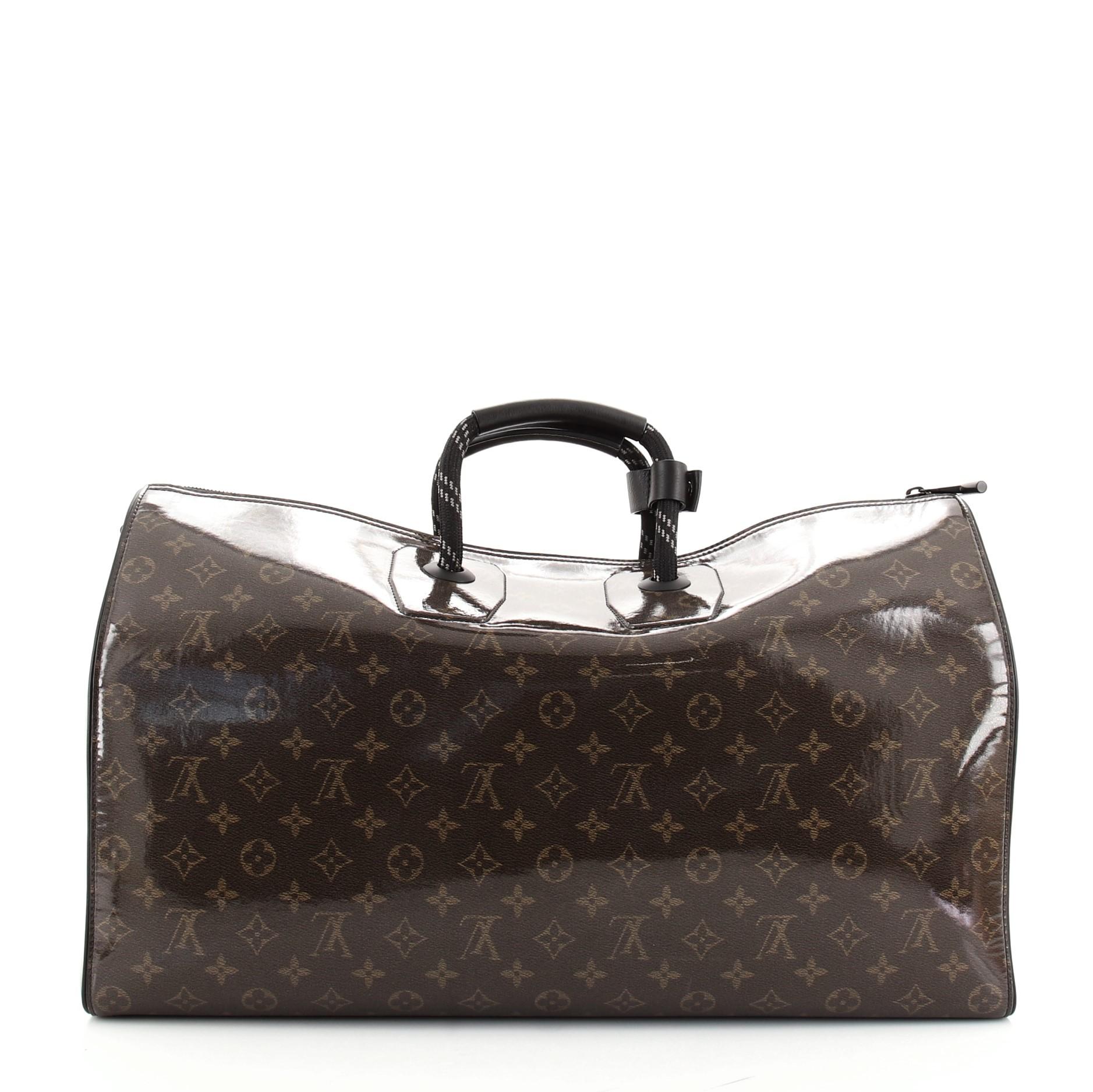 Black Louis Vuitton Keepall Bandouliere Bag Limited Edition Monogram Glaze Canvas 50