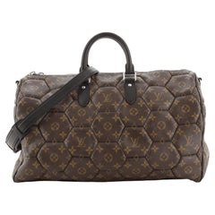 Louis Vuitton Keepall Bandouliere Tasche Limited Edition Monogramm Sechseckiges Segeltuch