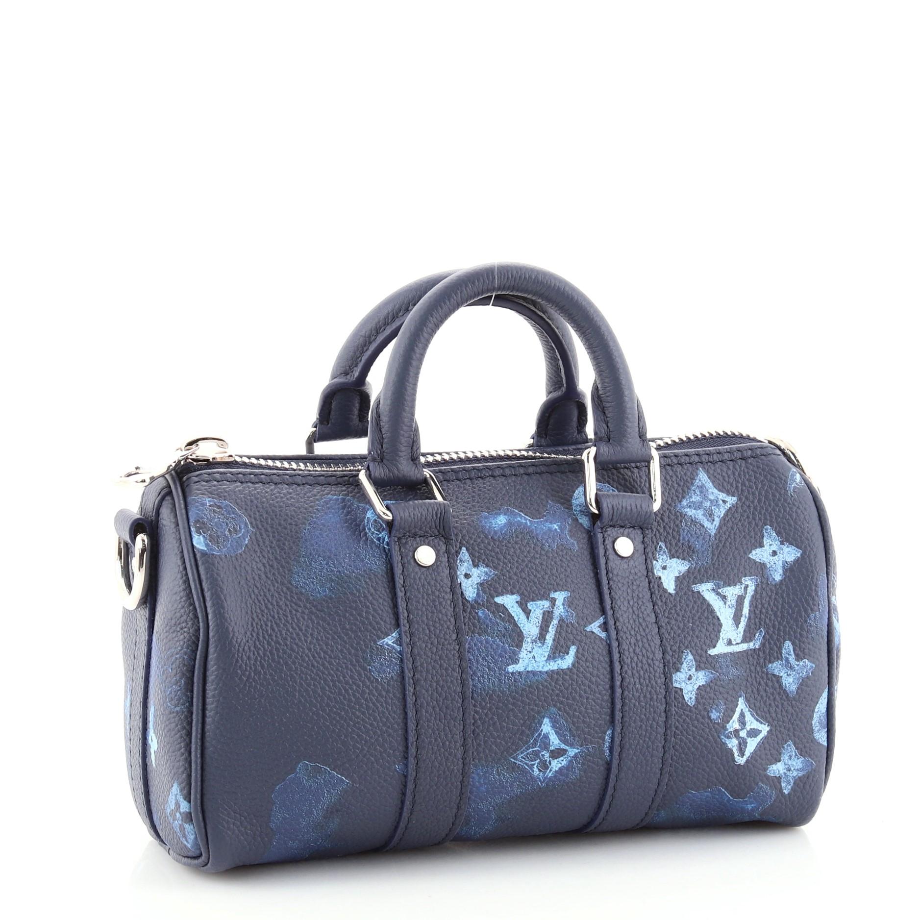 Gray Louis Vuitton Keepall Bandouliere Bag Limited Edition Monogram Ink Waterc