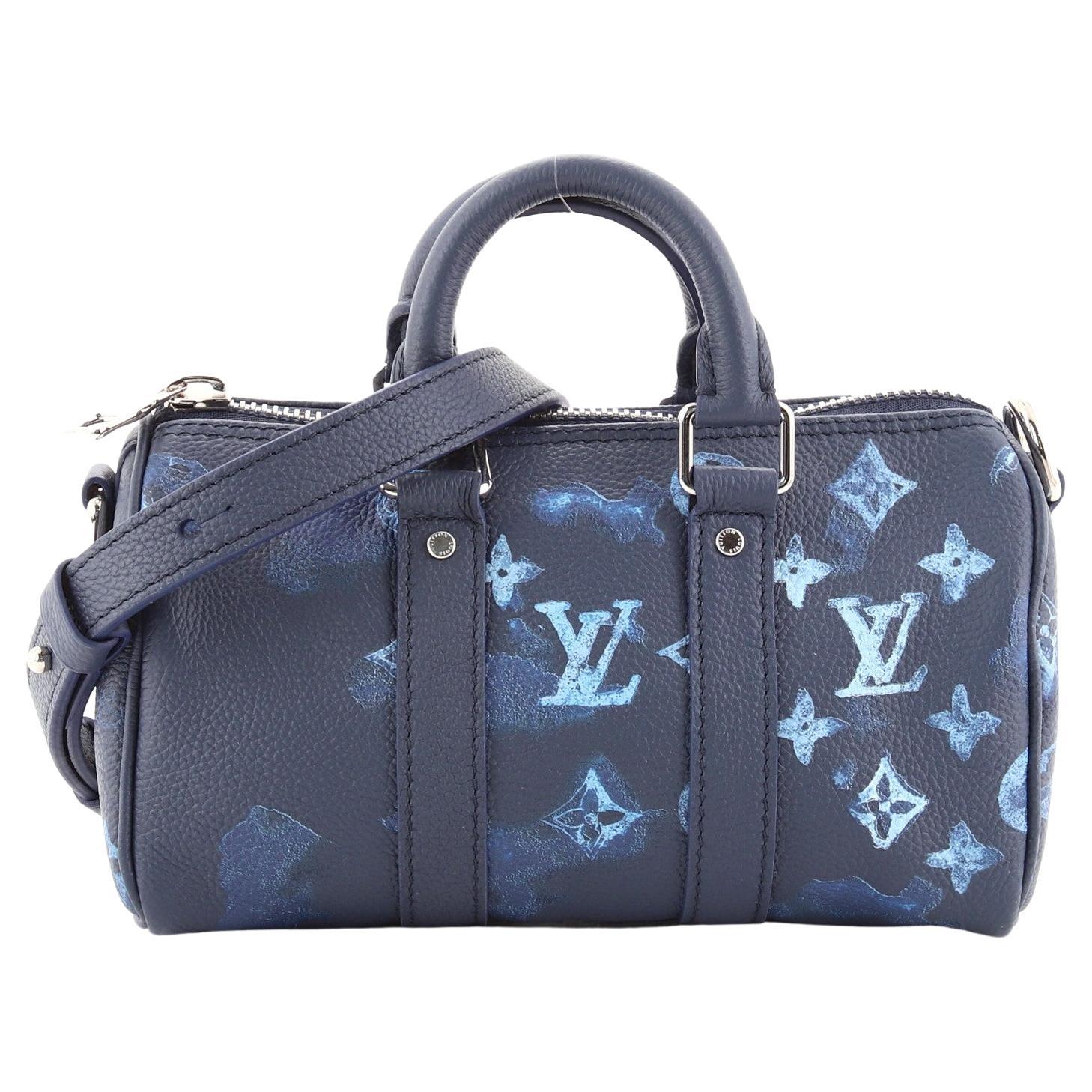 Louis Vuitton Blue/White Monogram Watercolor Canvas Keepall XS Bag at  1stDibs