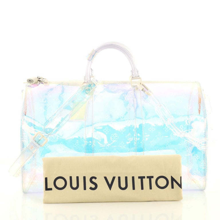 Louis Vuitton Keepall Bandouliere Bag Limited Edition Monogram Prism PVC 50 at 1stdibs