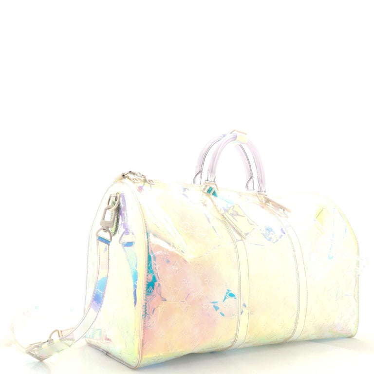 Louis Vuitton Keepall Bandouliere Bag Limited Edition Monogram Prism PVC 50  Clear 5119745