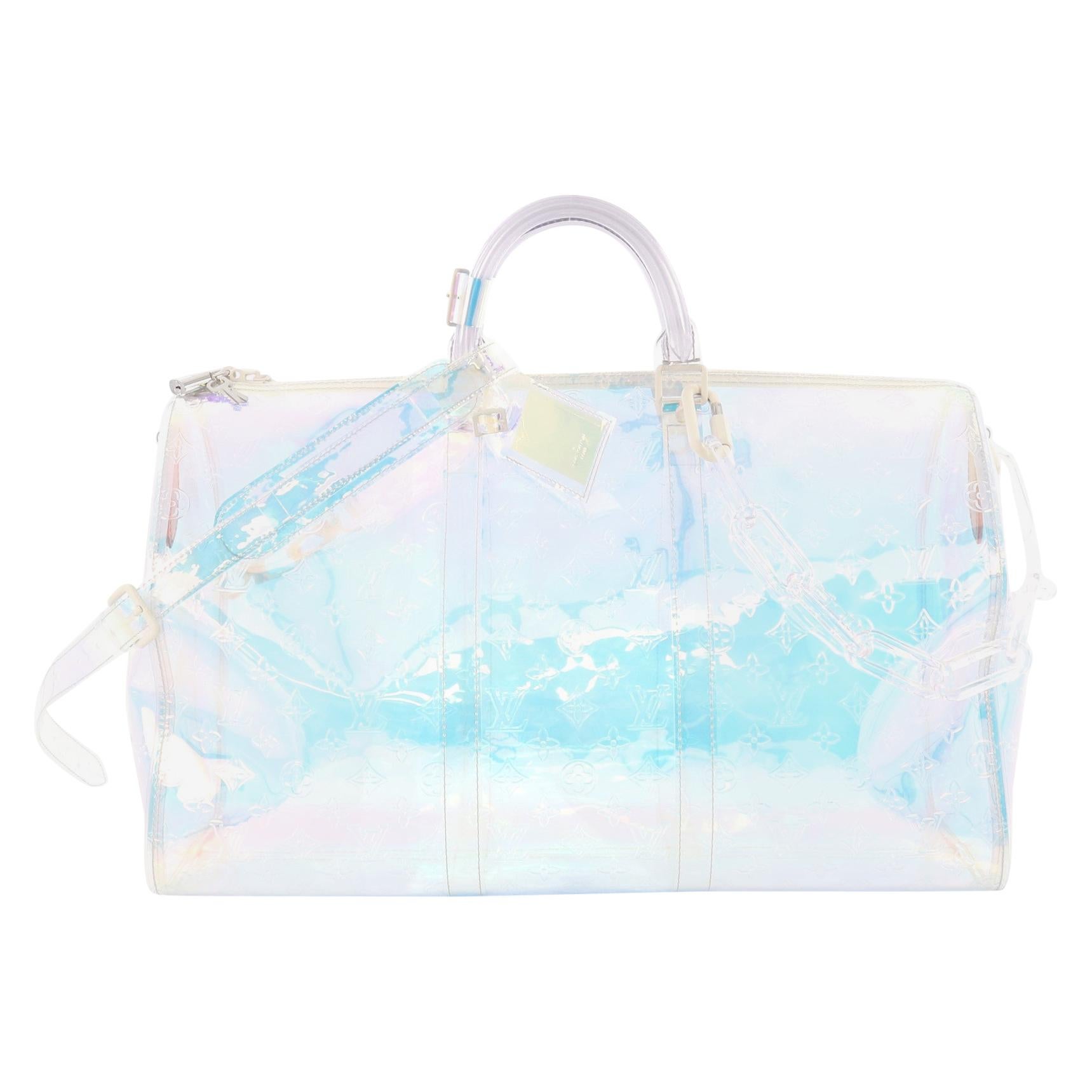 Louis Vuitton Keepall Bandouliere Bag Limited Edition Monogram Prism PVC 50 
