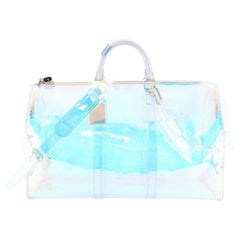 Louis Vuitton Keepall Bandouliere Bag Limited Edition Monogram Prism PVC 50  For Sale at 1stDibs