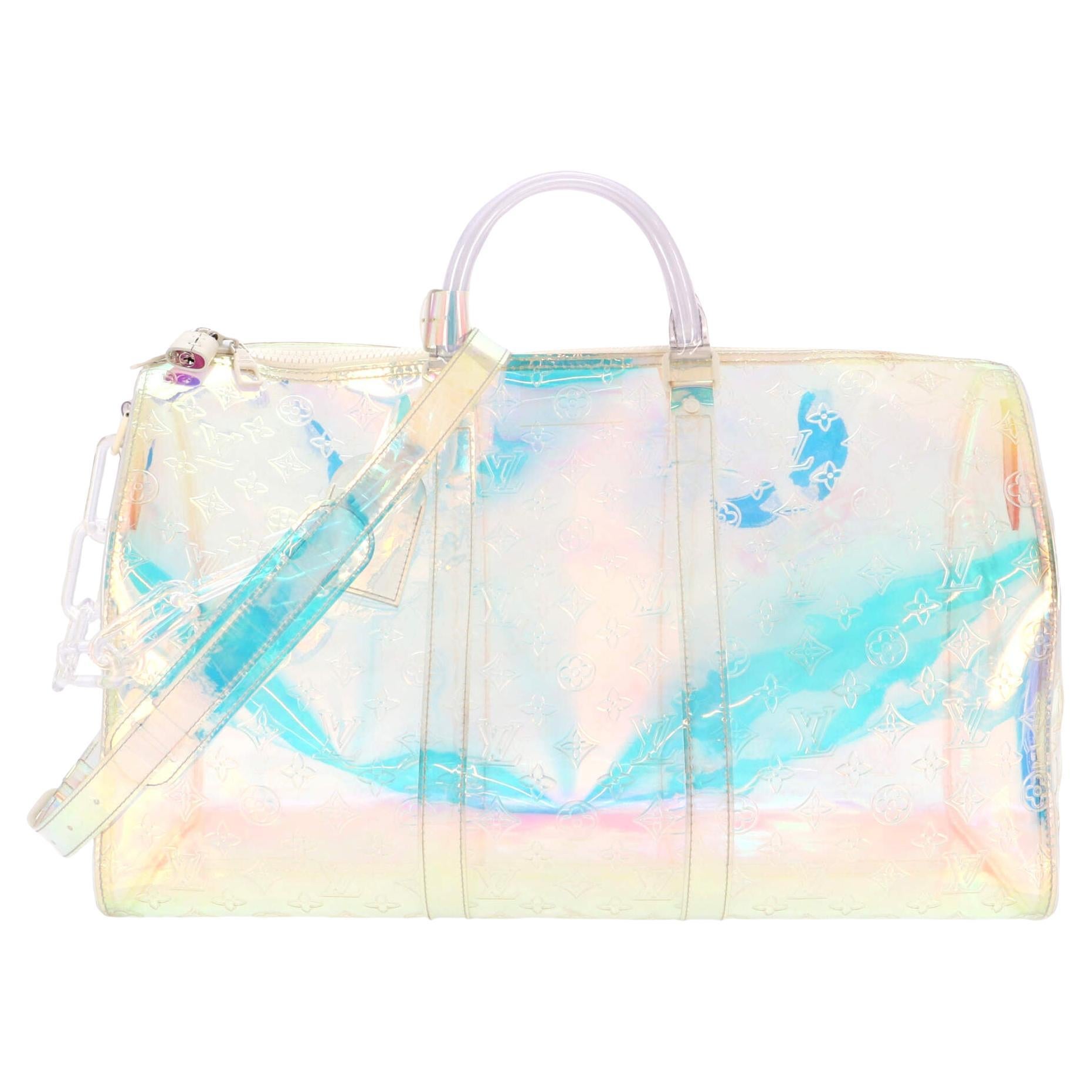 Louis Vuitton Keepall Bandouliere Bag Limited Edition Monogram Prism PVC 