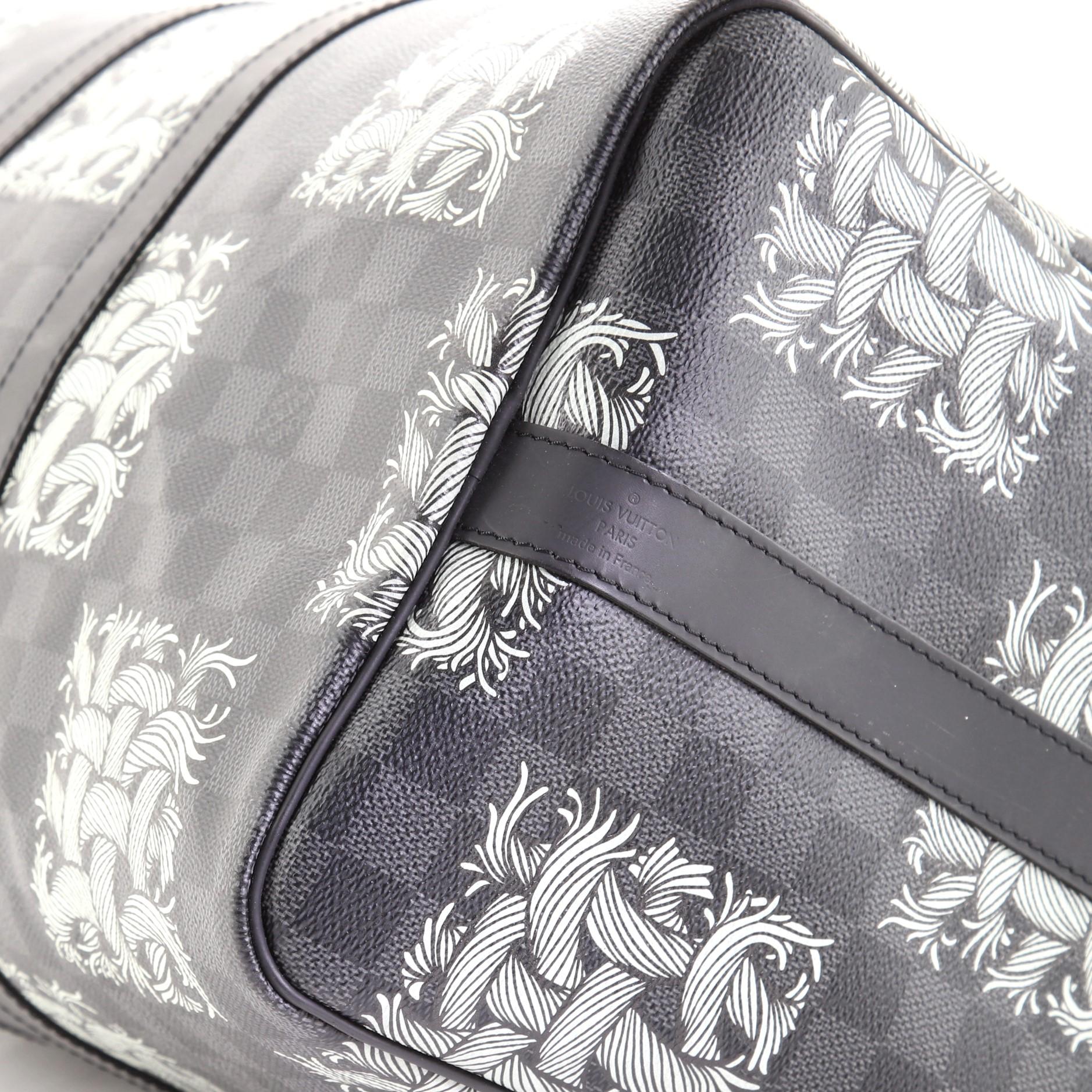 Louis Vuitton Keepall Bandouliere Bag Limited Edition Nemeth Damier Graphite 45 2