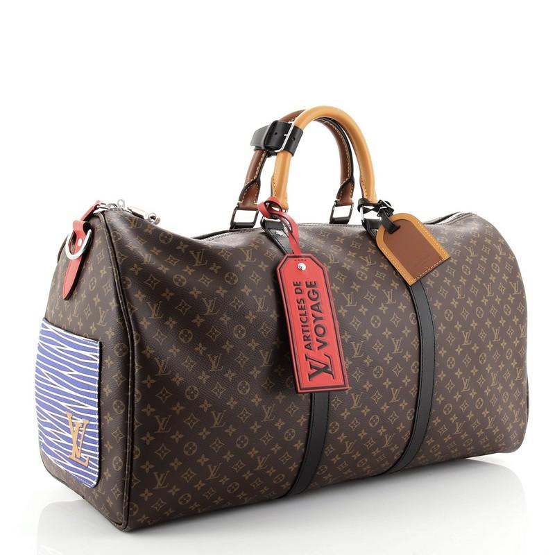 Black Louis Vuitton Keepall Bandouliere Bag Limited Edition Patchwork