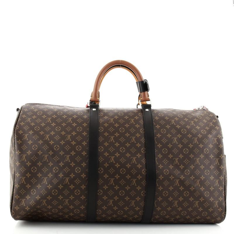 Louis Vuitton Keepall Bandouliere Tasche Limited Edition Patchwork Monogramm Canvas im Zustand „Gut“ in NY, NY