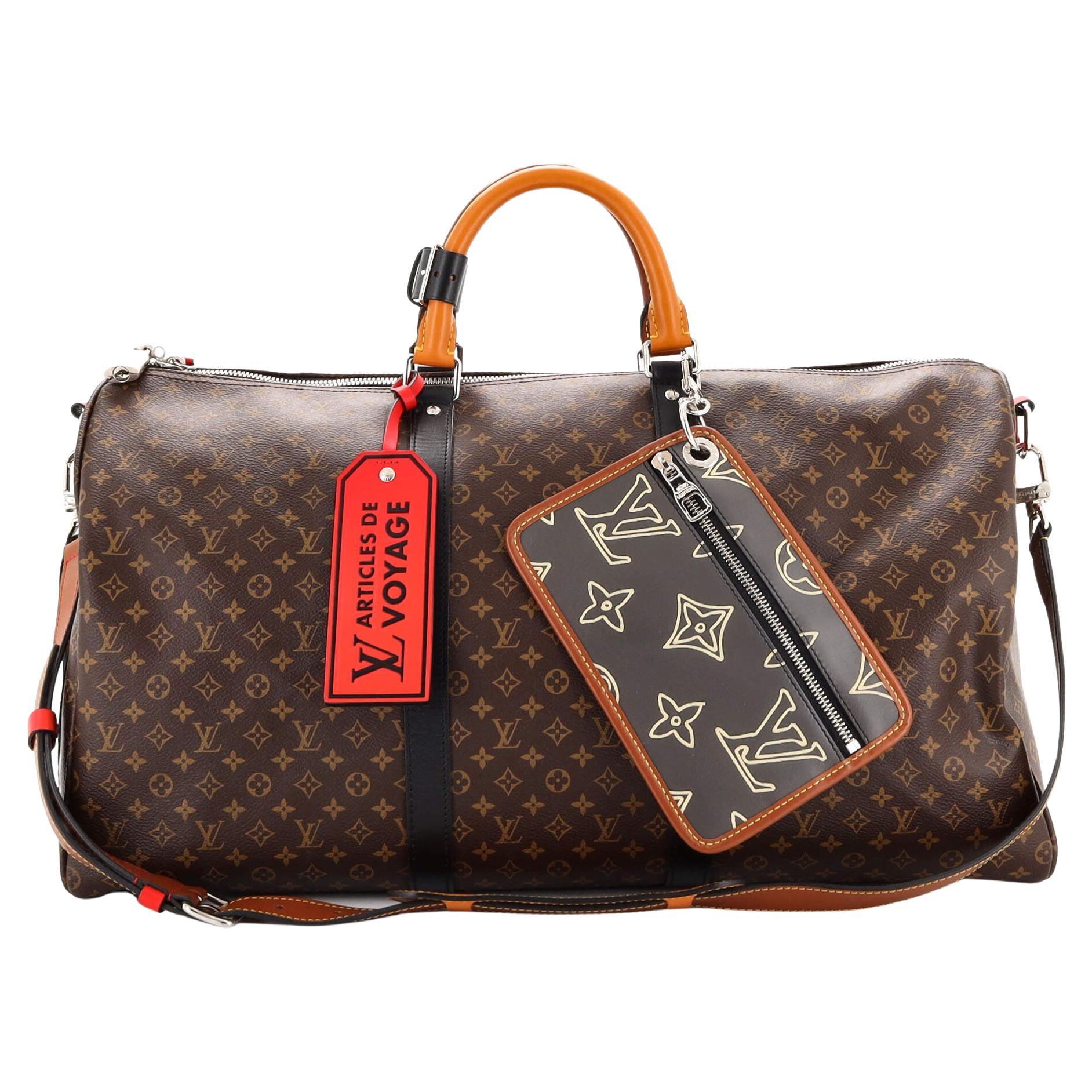 Louis Vuitton Keepall Bandouliere Bag Limited Edition Patchwork Monogram Canvas For Sale