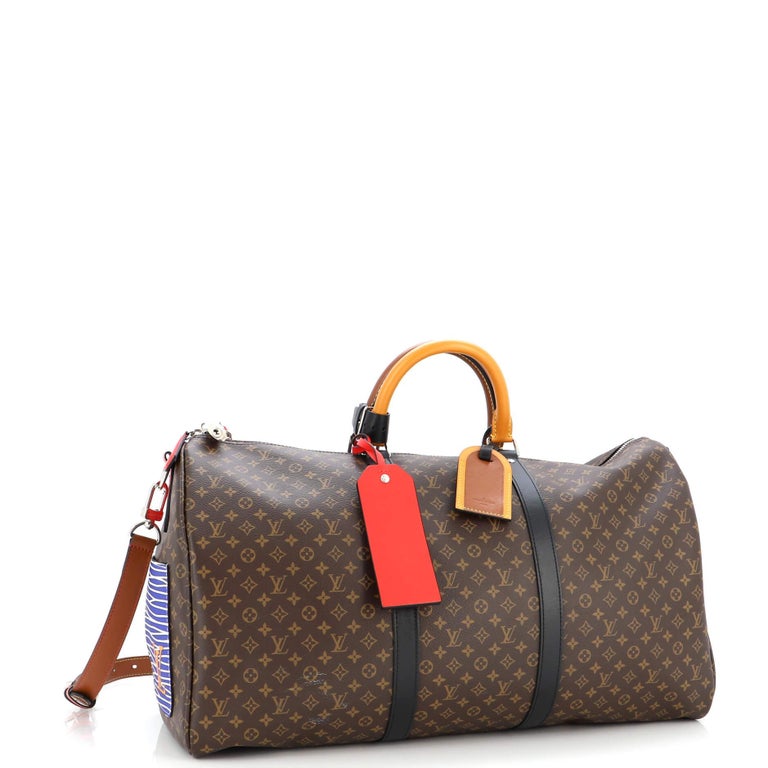 Louis Vuitton x Nigo Keepall Bandouliere Damier Ebene Giant 50 Brown in  Coated Canvas with Black-tone - US