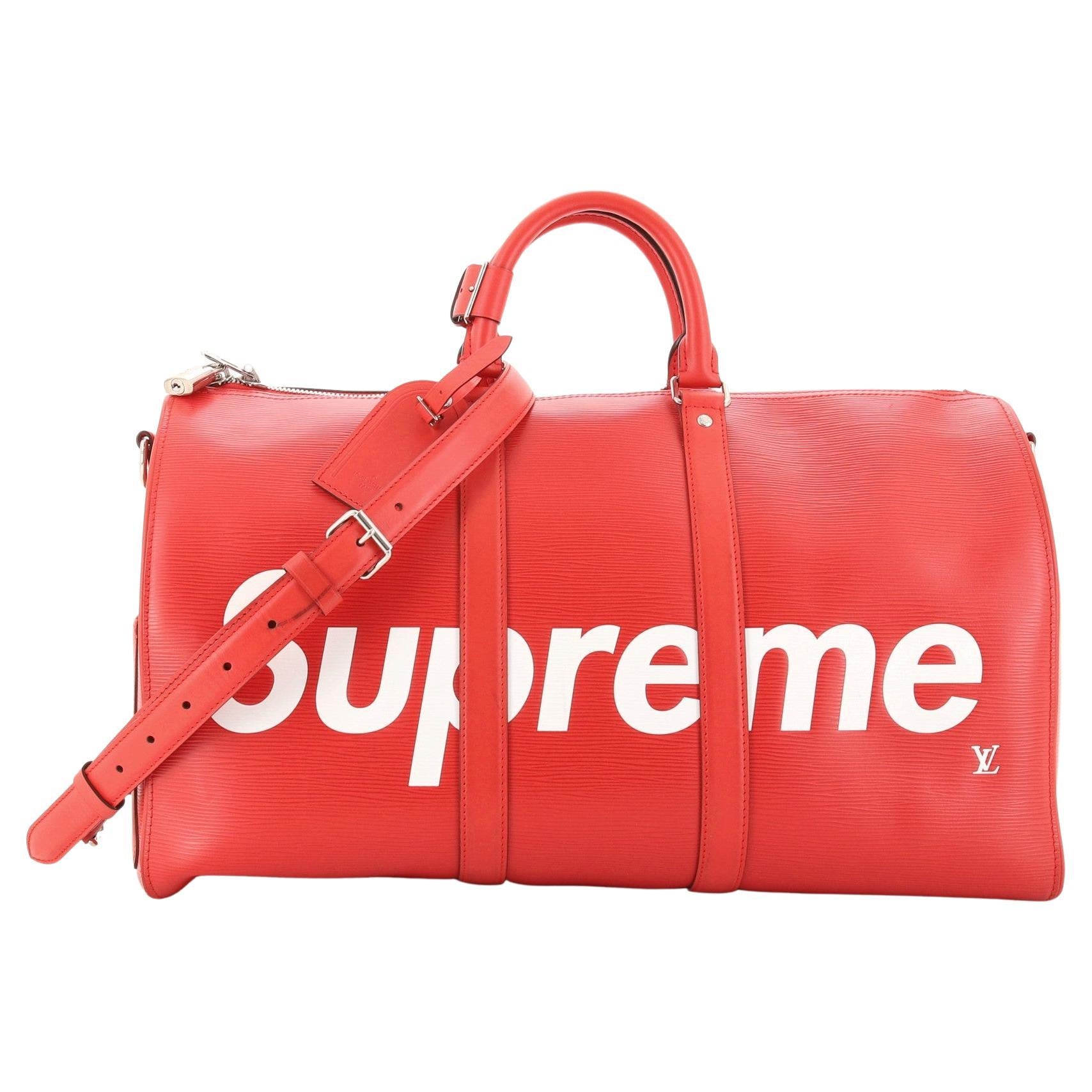  Louis Vuitton Keepall Bandouliere Bag Limited Edition Supreme Epi Leathe