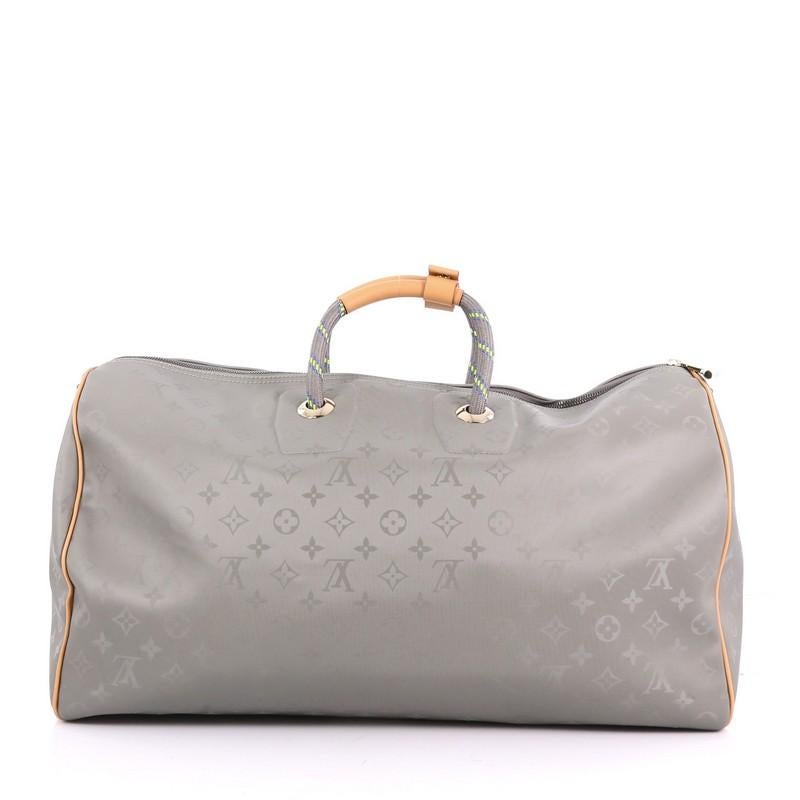 Gray Louis Vuitton Keepall Bandouliere Bag Limited Edition Titanium Monogram Canvas