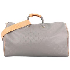 Louis Vuitton Keepall Bandouliere Bag Limited Edition Titanium Monogram Canvas