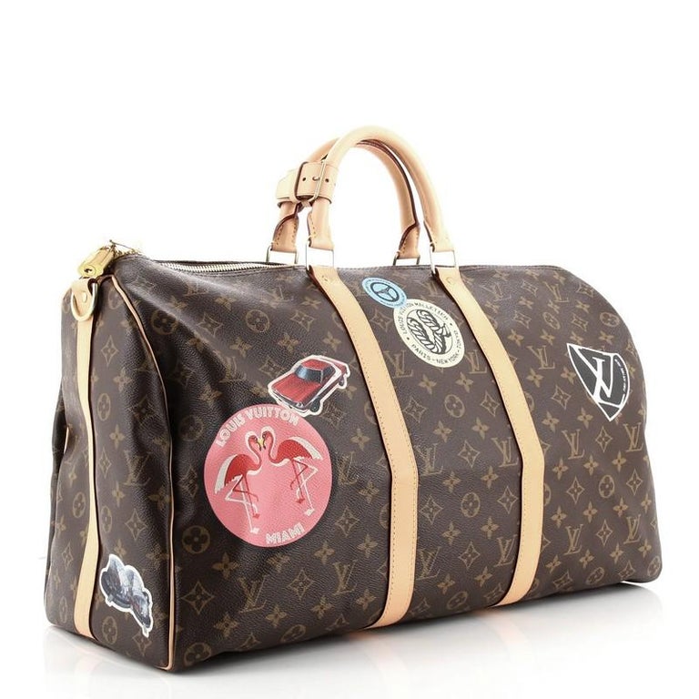 Louis Vuitton Keepall 50 Bandouliere Monogram World Tour Duffle Bag