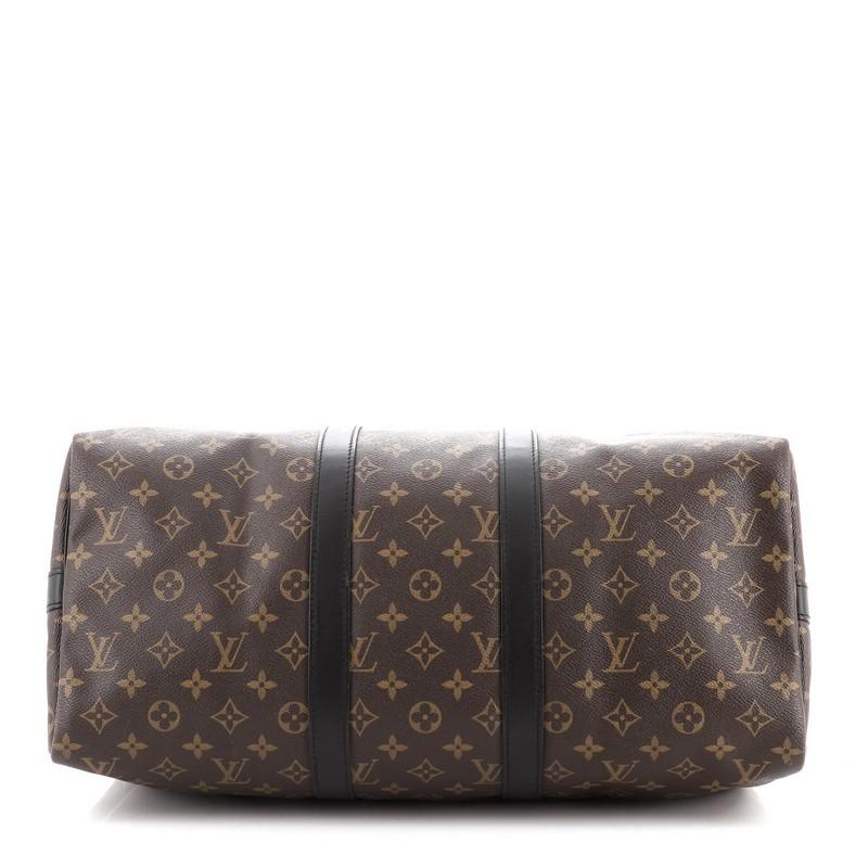 Gray Louis Vuitton Keepall Bandouliere Bag Macassar Monogram Canvas 45
