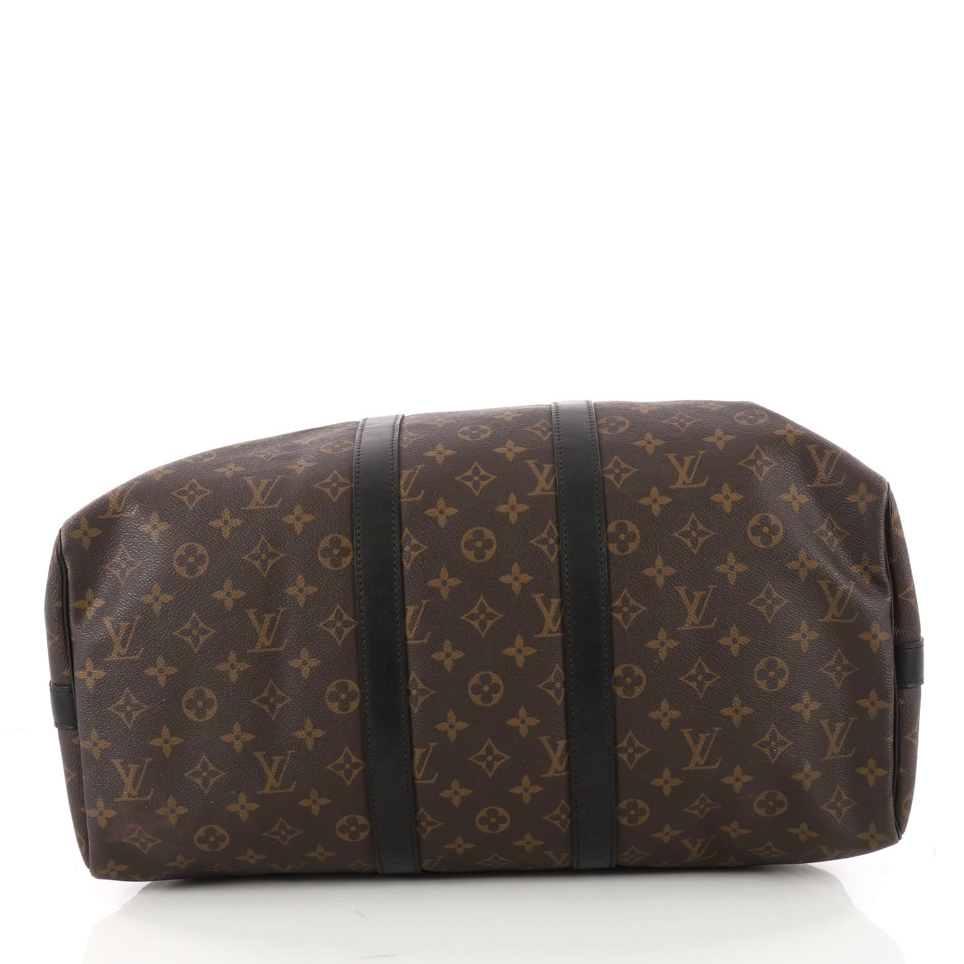 Louis Vuitton Keepall Bandouliere Bag Macassar Monogram Canvas 45 In Good Condition In NY, NY