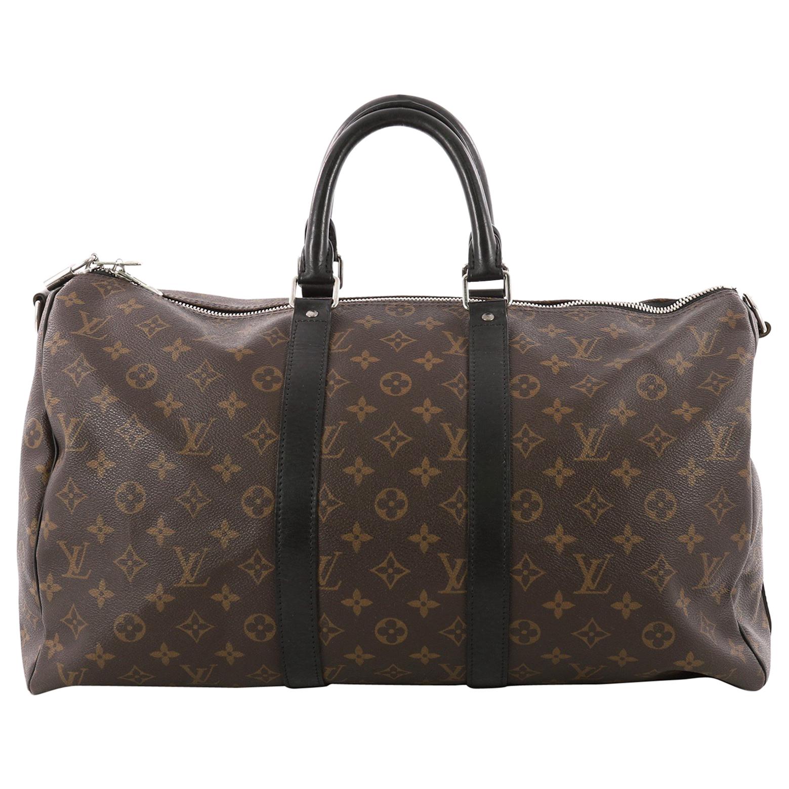 Louis Vuitton Keepall Bandouliere Bag Macassar Monogram Canvas 45