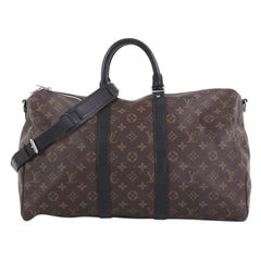 Louis Vuitton Keepall Bandouliere Bag Macassar Monogram Canvas 45
