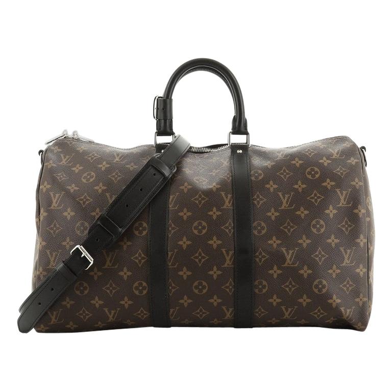 Louis Vuitton Keepall Bandouliere Bag Macassar Monogram Canvas 45  For Sale