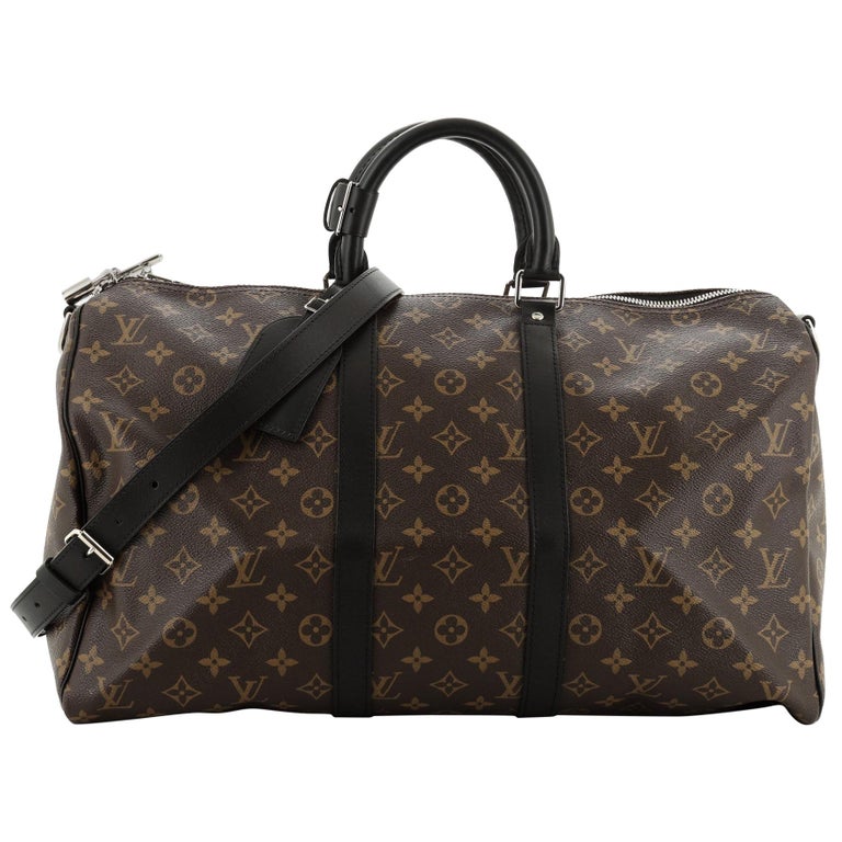 Louis Vuitton Keepall Bandouliere Bag Macassar Monogram Canvas 45 For Sale at 1stdibs