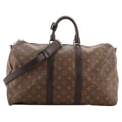 Louis Vuitton Keepall Bandouliere Bag Macassar Monogram Canvas 45