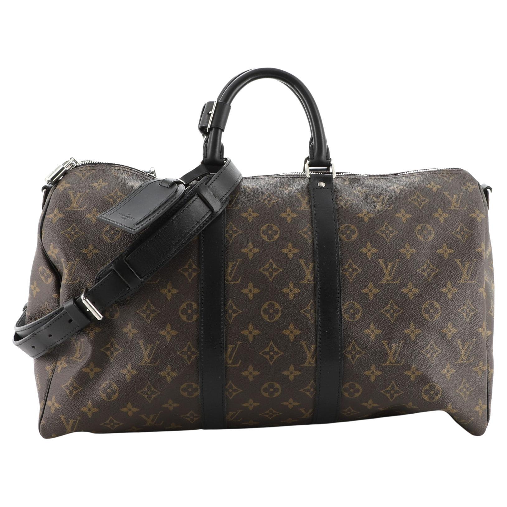 Louis Vuitton - Sac Keepall Bandouliere en toile Monogram Macassar 45