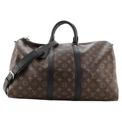 Louis Vuitton Keepall Bandouliere Bag Macassar Monogram Canvas 45