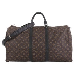 Louis Vuitton Keepall Bandouliere Bag Macassar Monogram Canvas 55