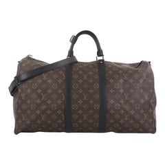 Louis Vuitton Keepall Bandouliere Bag Macassar Monogram Canvas 55