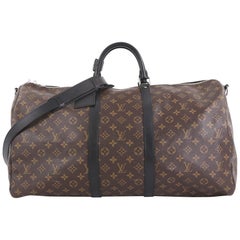 Louis Vuitton Keepall Bandouliere Bag Macassar Monogram Canvas 55