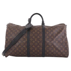Louis Vuitton Keepall Bandouliere Bag Macassar Monogram Canvas 55