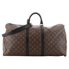  Louis Vuitton Keepall Bandouliere Bag Macassar Monogram Canvas 55