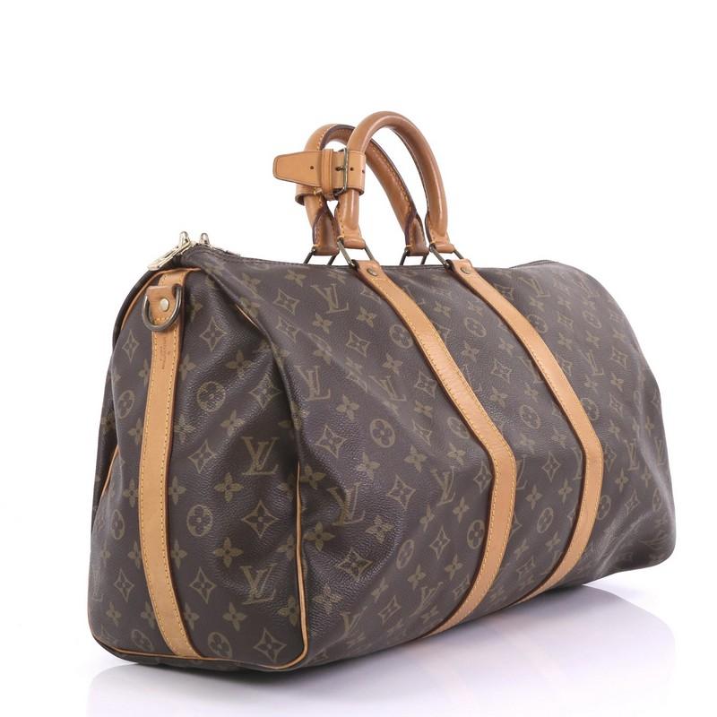 Brown Louis Vuitton Keepall Bandouliere Bag Monogram Canvas 45