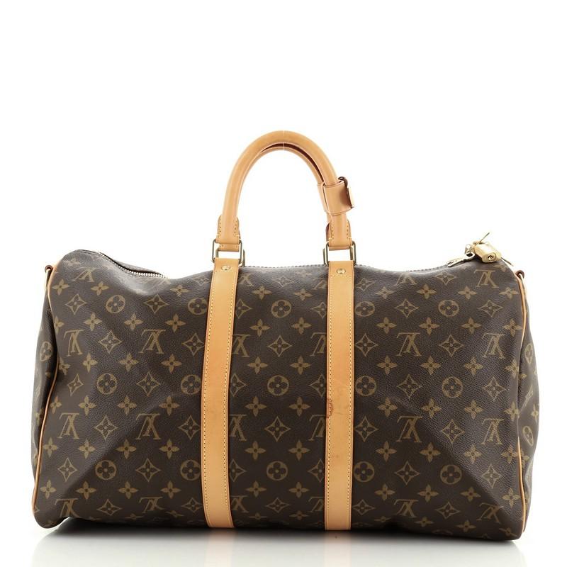 Black Louis Vuitton Keepall Bandouliere Bag Monogram Canvas 45