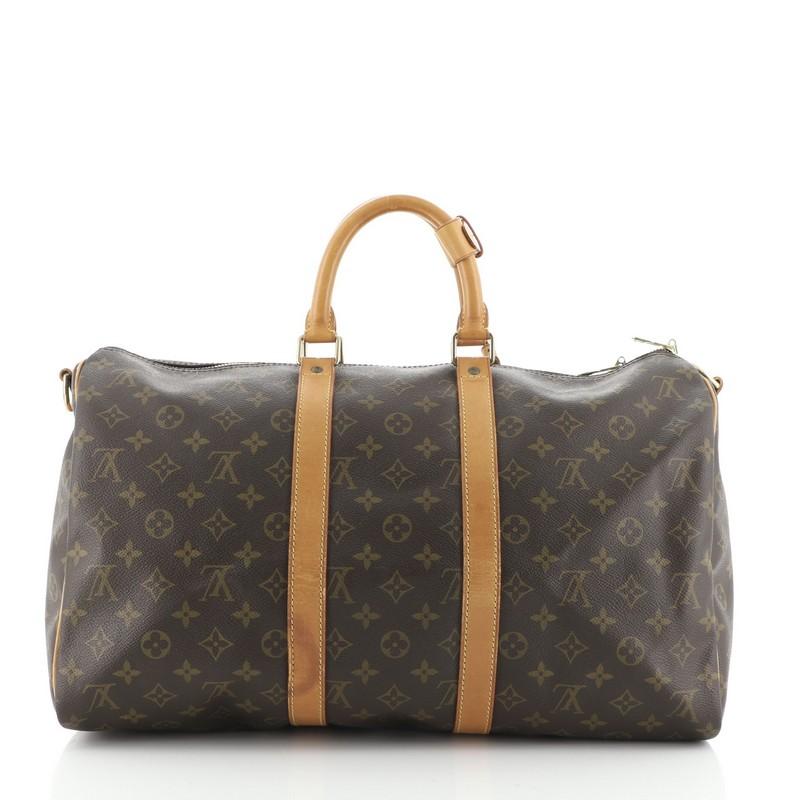 Brown Louis Vuitton Keepall Bandouliere Bag Monogram Canvas 45