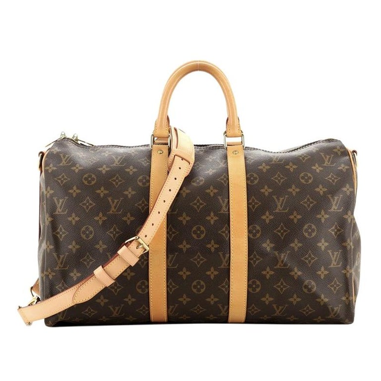 Gorgeous Authentic Louis Vuitton Macassar Monogram Keepall 45 B Duffle Bag